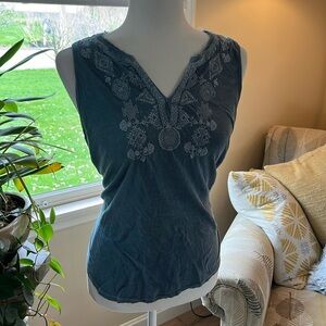 Small Lucky Brand embroidered neck tank